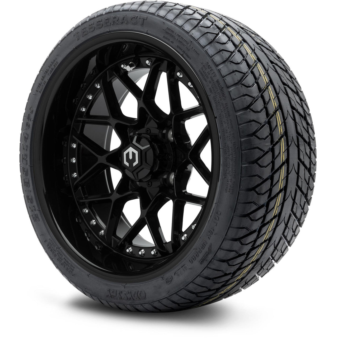 MODZ® 14" Formula Glossy Black Wheels & Street Tires Combo