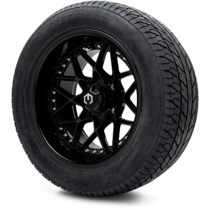 MODZ® 14" Formula Glossy Black Wheels & Street Tires Combo
