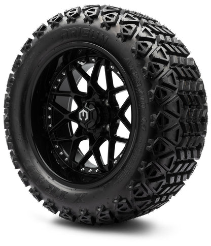 MODZ® 14" Formula Glossy Black Wheels & Off-Road Tires Combo