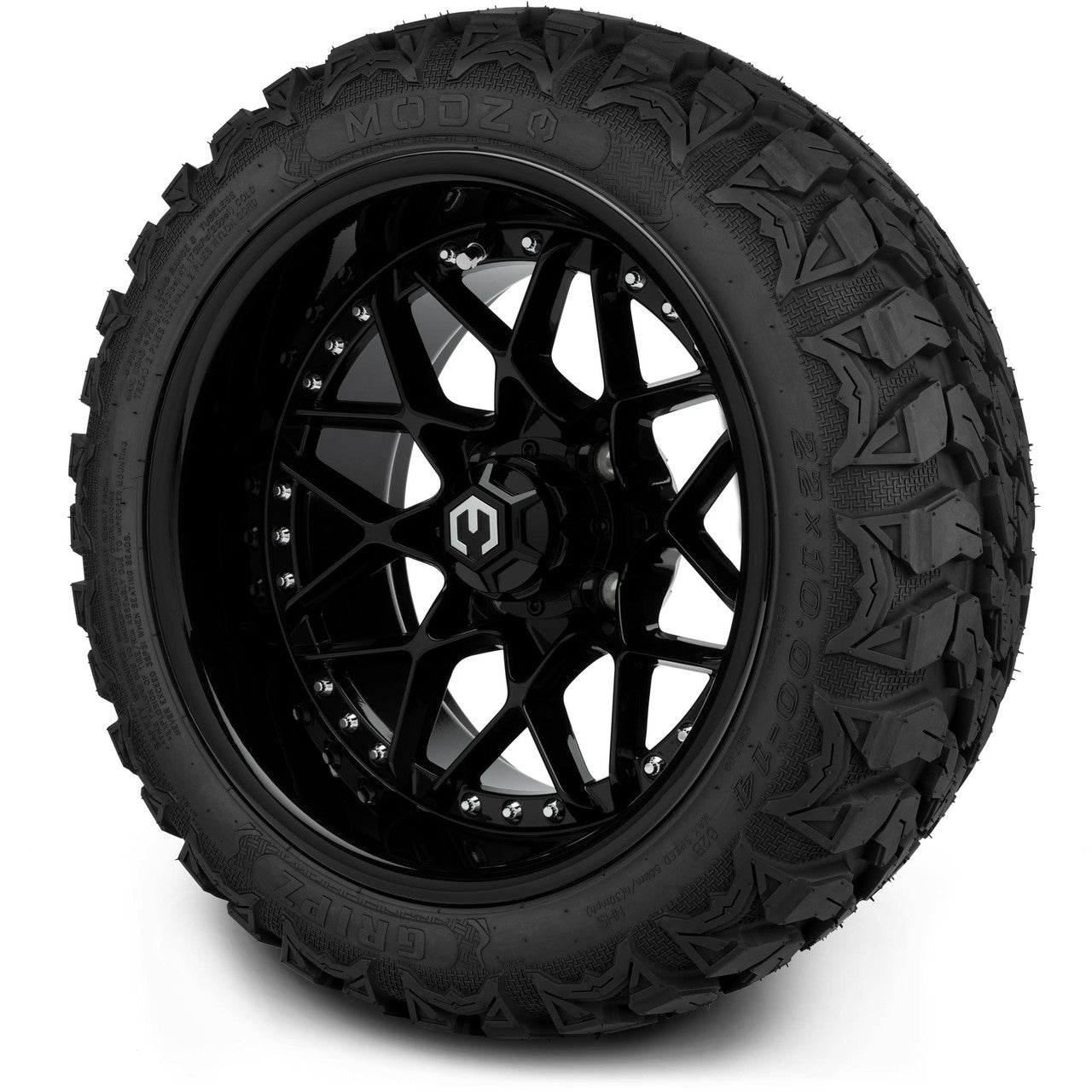 MODZ® 14" Formula Glossy Black Wheels & Off-Road Tires Combo