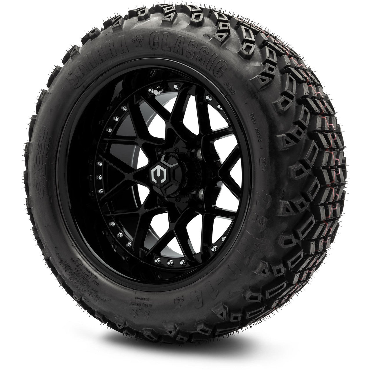 MODZ® 14" Formula Glossy Black Wheels & Off-Road Tires Combo