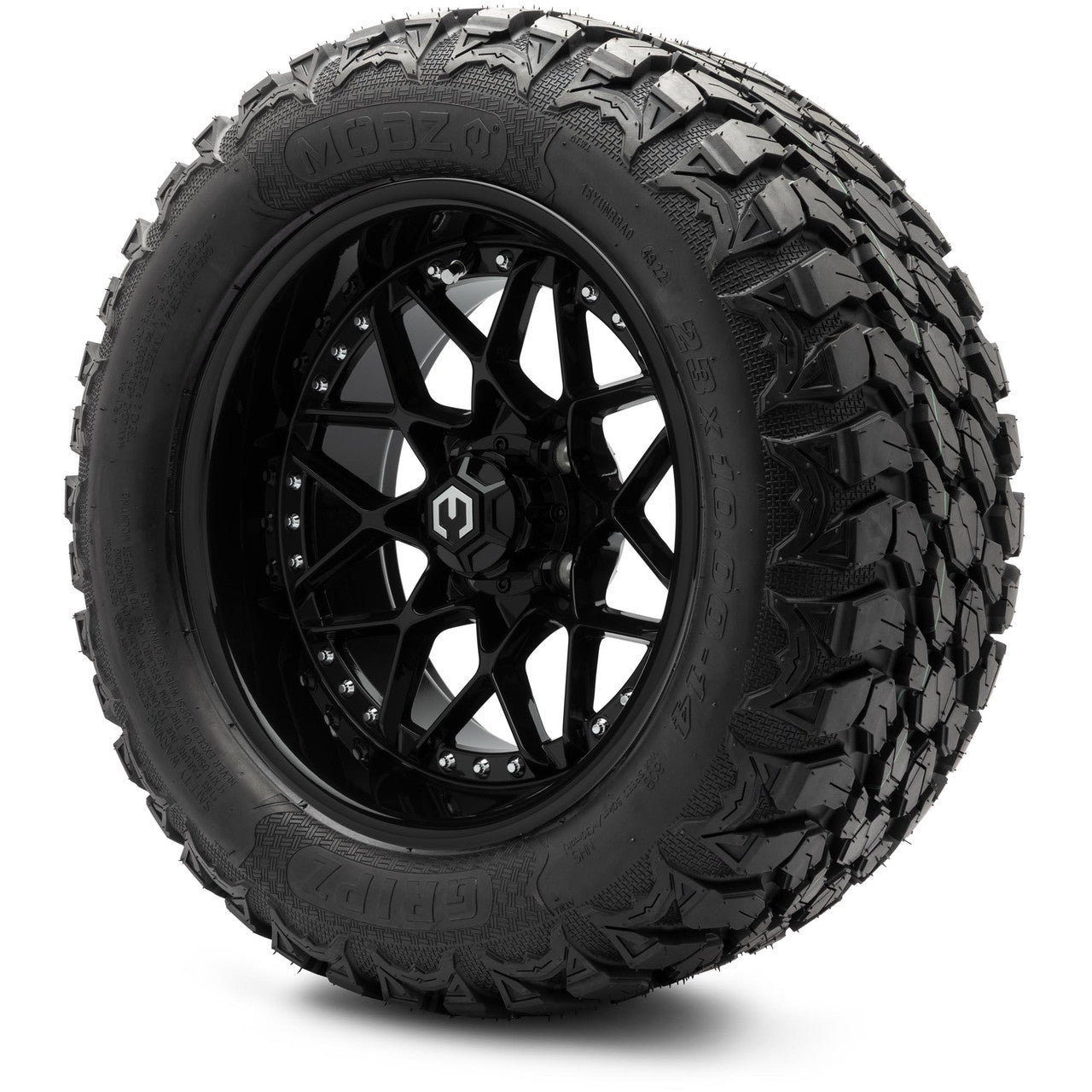 MODZ® 14" Formula Glossy Black Wheels & Off-Road Tires Combo