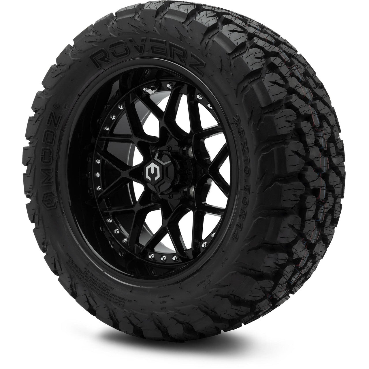 MODZ® 14" Formula Glossy Black Wheels & Off-Road Tires Combo