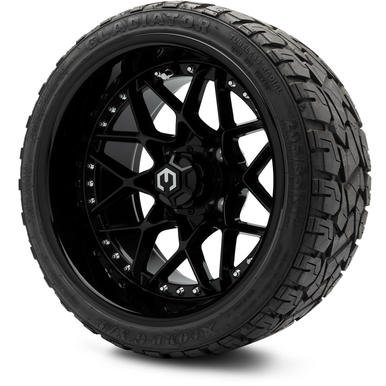 MODZ® 14" Formula Glossy Black Wheels & Off-Road Tires Combo