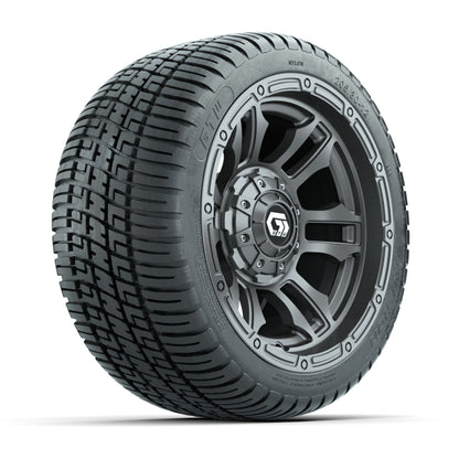GTW® Shogun Gunmetal 12 in Wheels with 205/30-12 Fusion Street Tires – Full Set