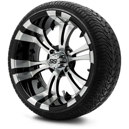 MODZ® 15" Vampire Machined Black Wheels & Street Tires Combo