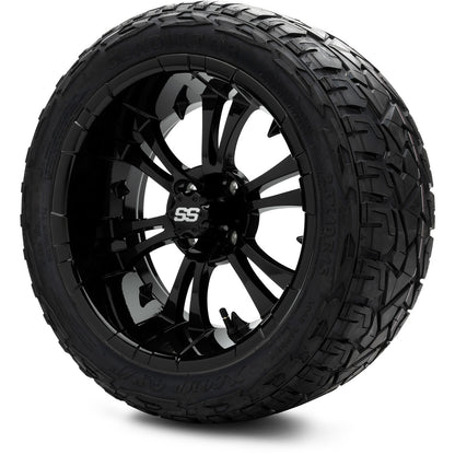 MODZ® 15" Vampire Glossy Black Wheels & Off-Road Tires Combo