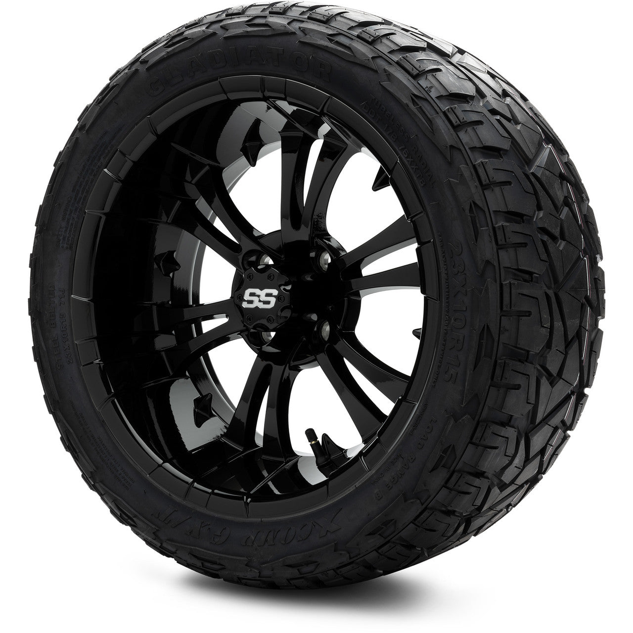 MODZ® 15" Vampire Glossy Black Wheels & Off-Road Tires Combo