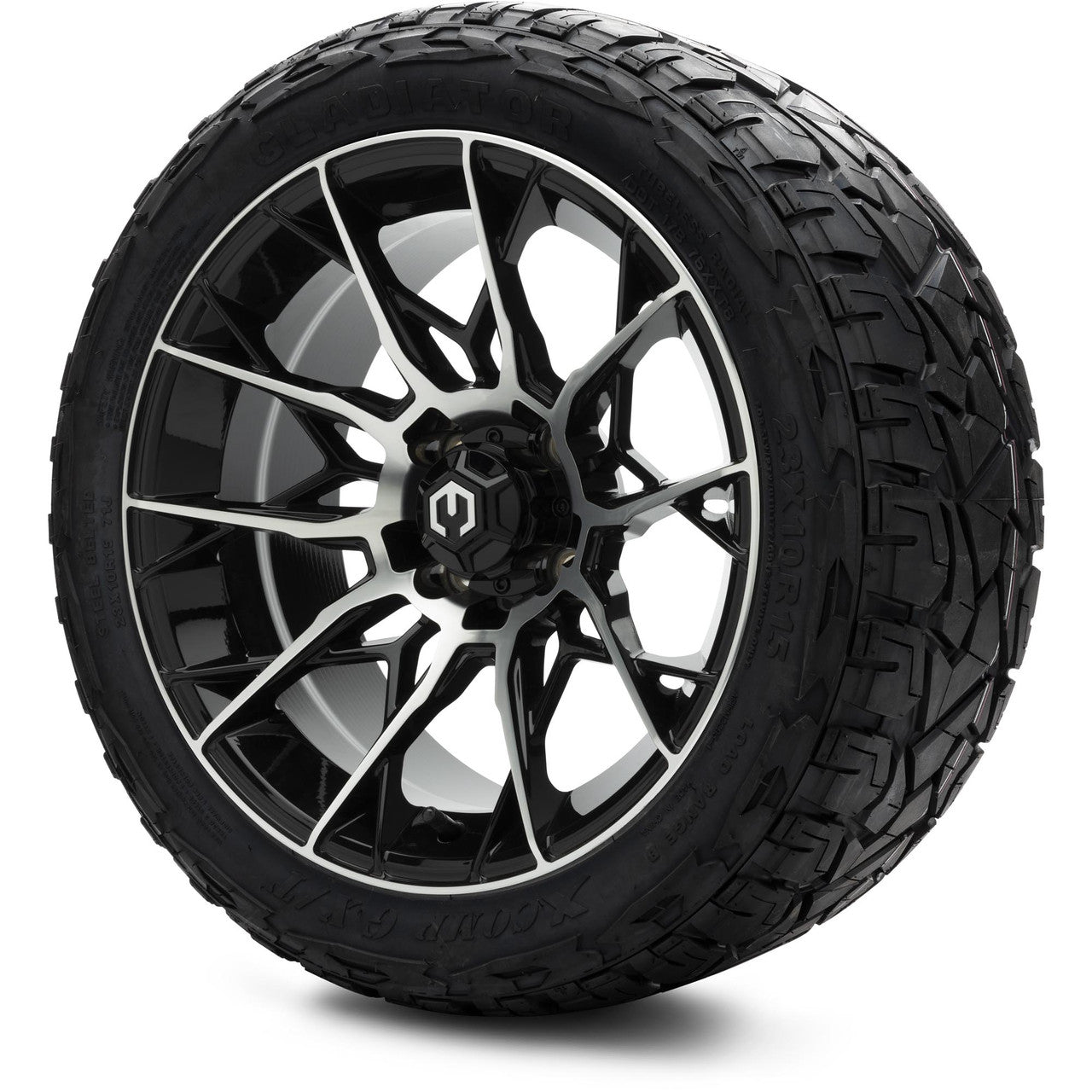 MODZ® 15" Chaos Machined Black Wheels & Off-Road Tires Combo