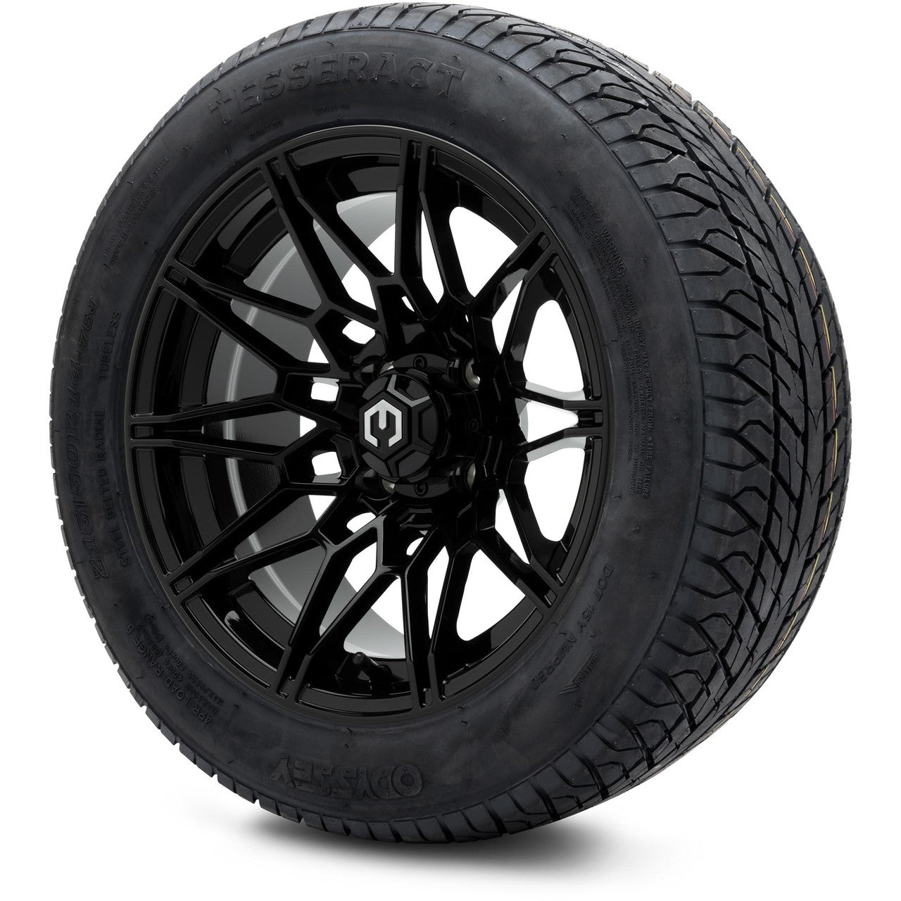 MODZ® 14" Galaxy Glossy Black Wheels & Street Tires Combo