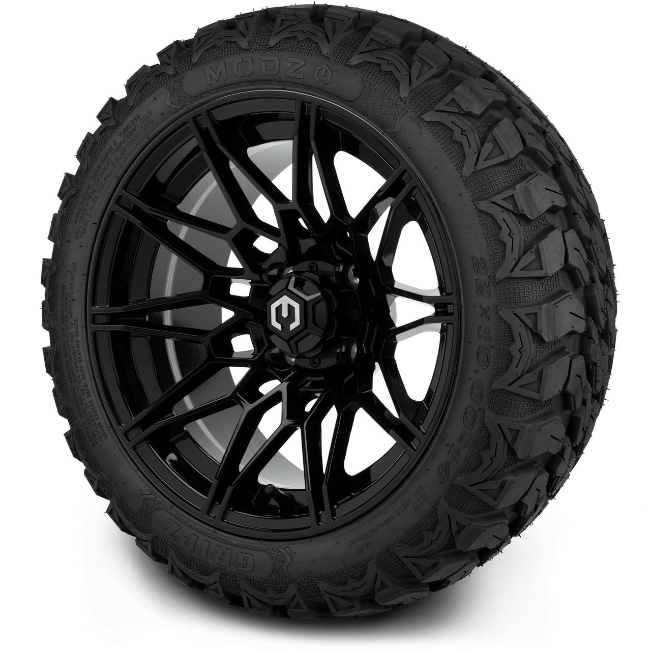 MODZ® 14" Galaxy Glossy Black Wheels & Off-Road Tires Combo