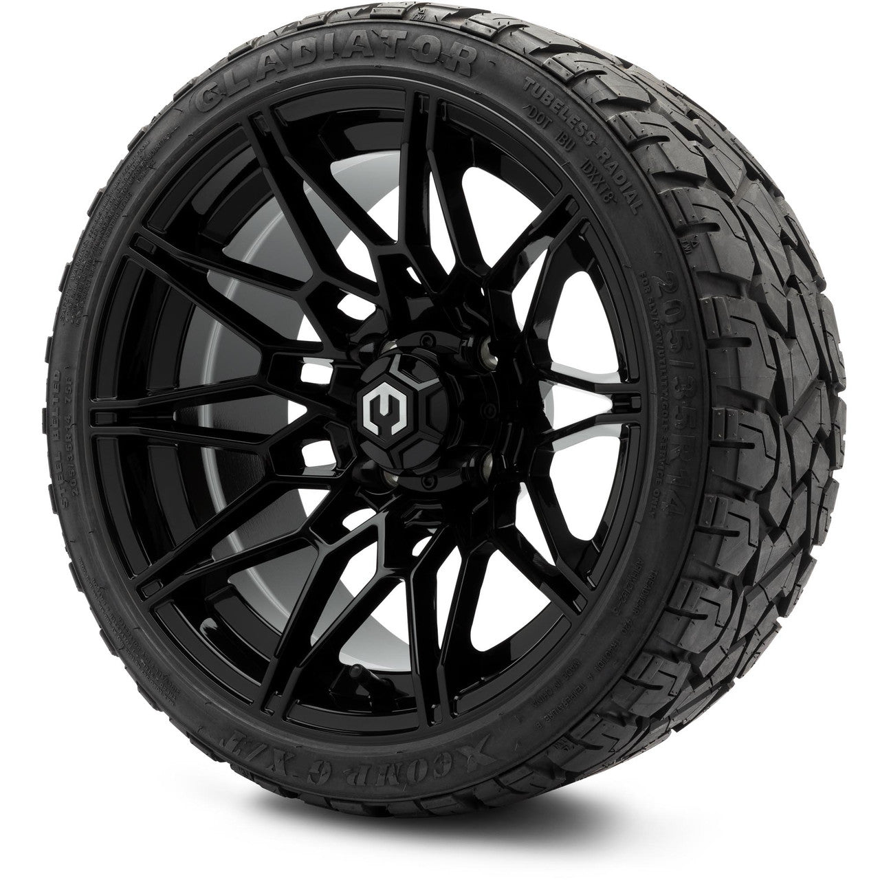 MODZ® 14" Galaxy Glossy Black Wheels & Off-Road Tires Combo