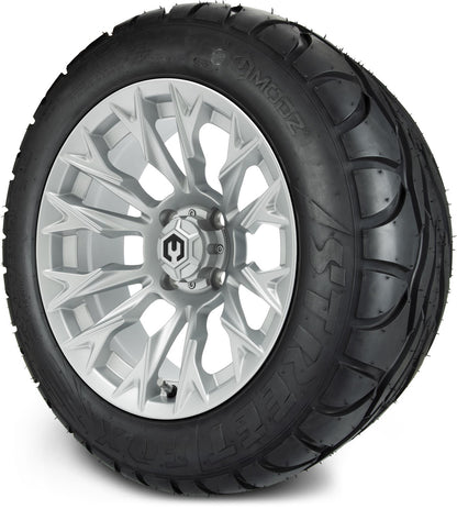 MODZ® 14" Falcon Silver Wheels & Street Tires Combo
