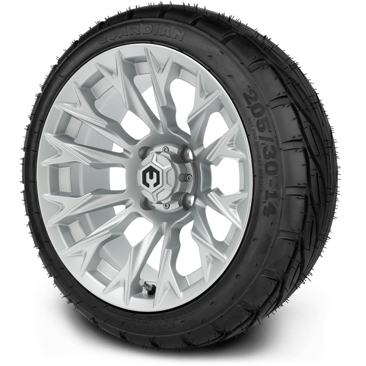MODZ® 14" Falcon Silver Wheels & Street Tires Combo