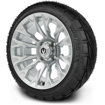 MODZ® 14" Falcon Silver Wheels & Street Tires Combo