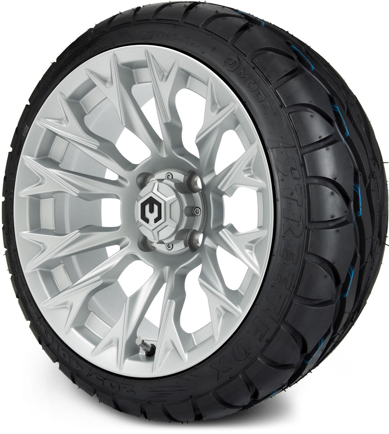 MODZ® 14" Falcon Silver Wheels & Street Tires Combo