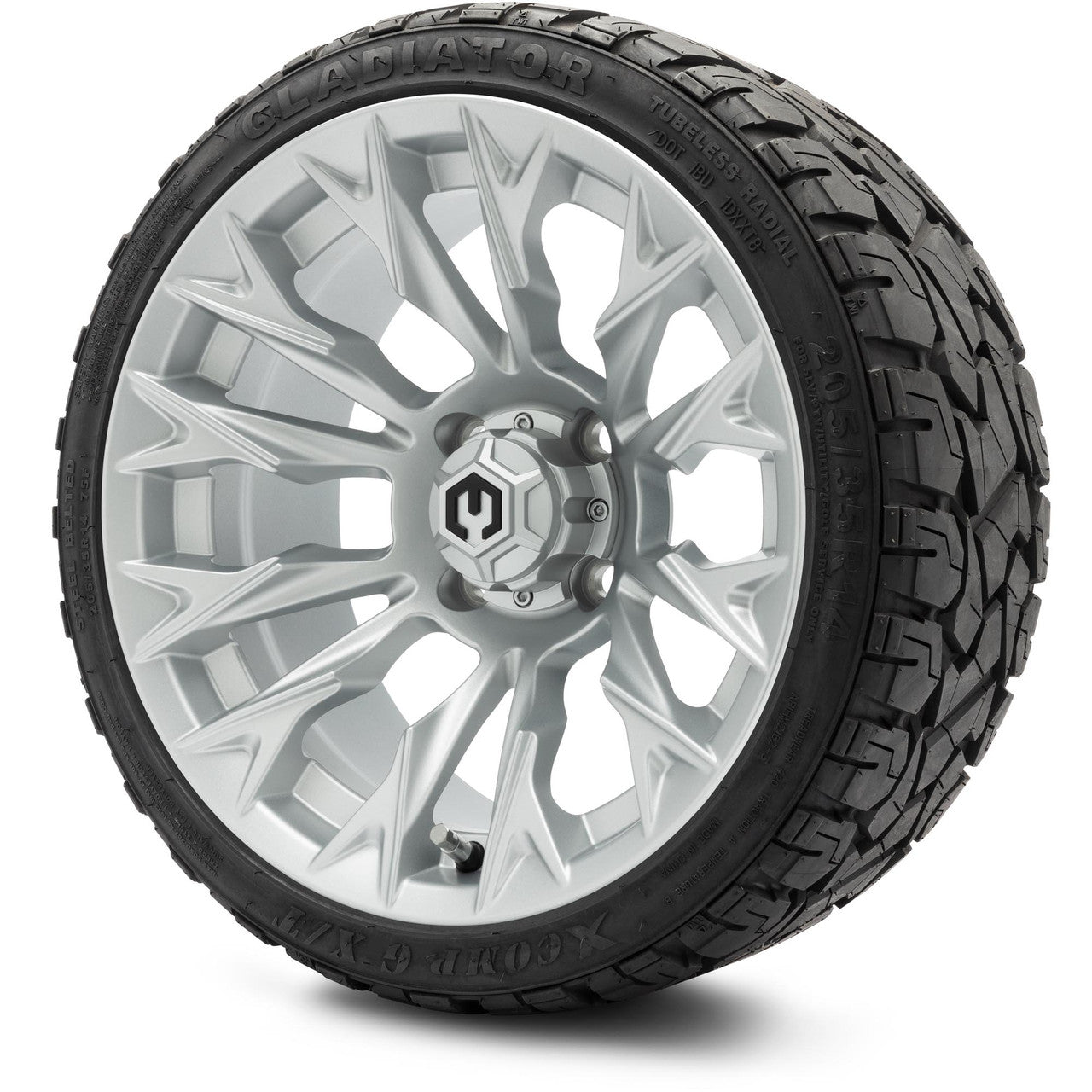 MODZ® 14" Falcon Silver Wheels & Off-Road Tires Combo