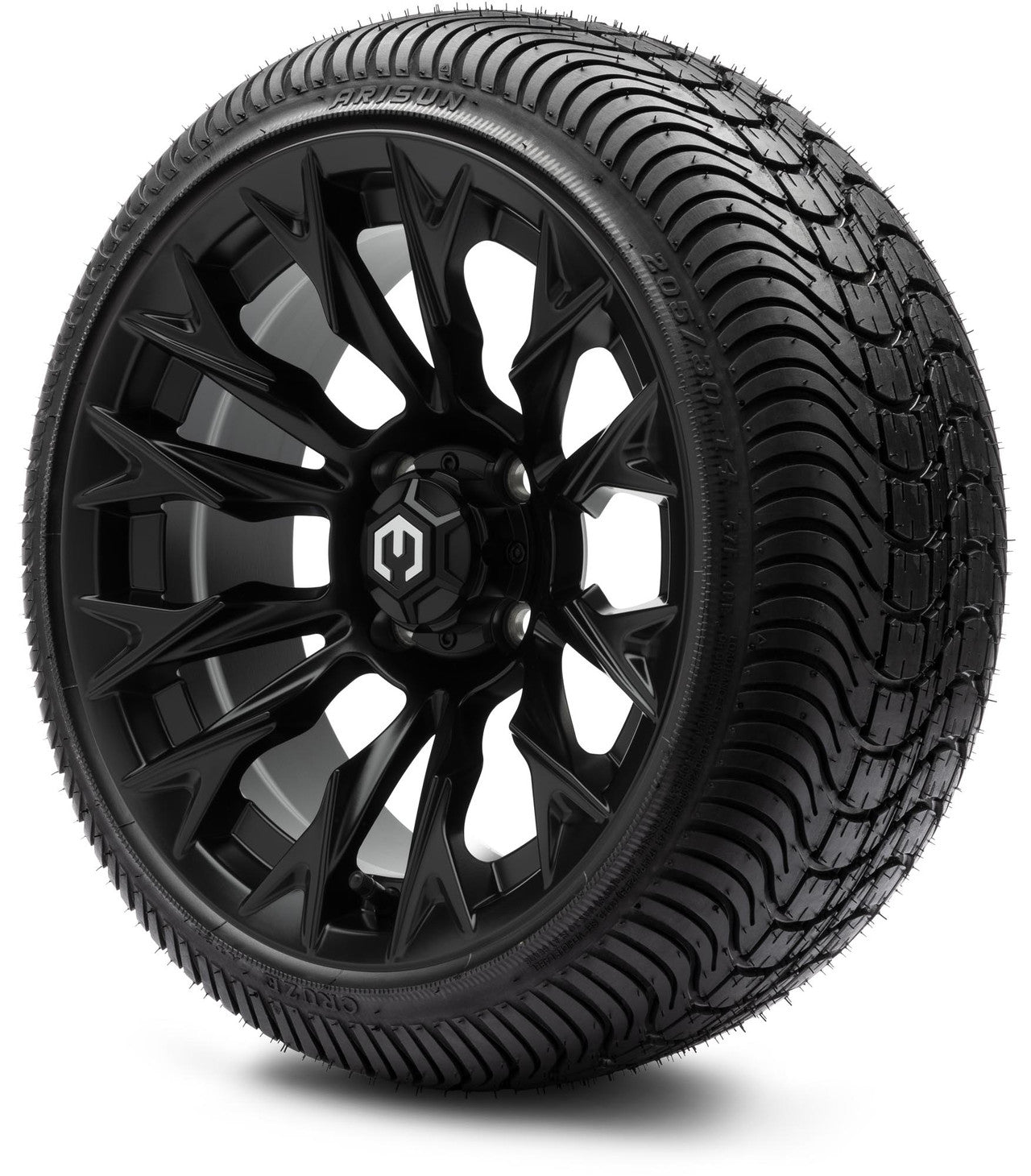 MODZ® 14" Falcon Matte Black Wheels & Street Tires Combo
