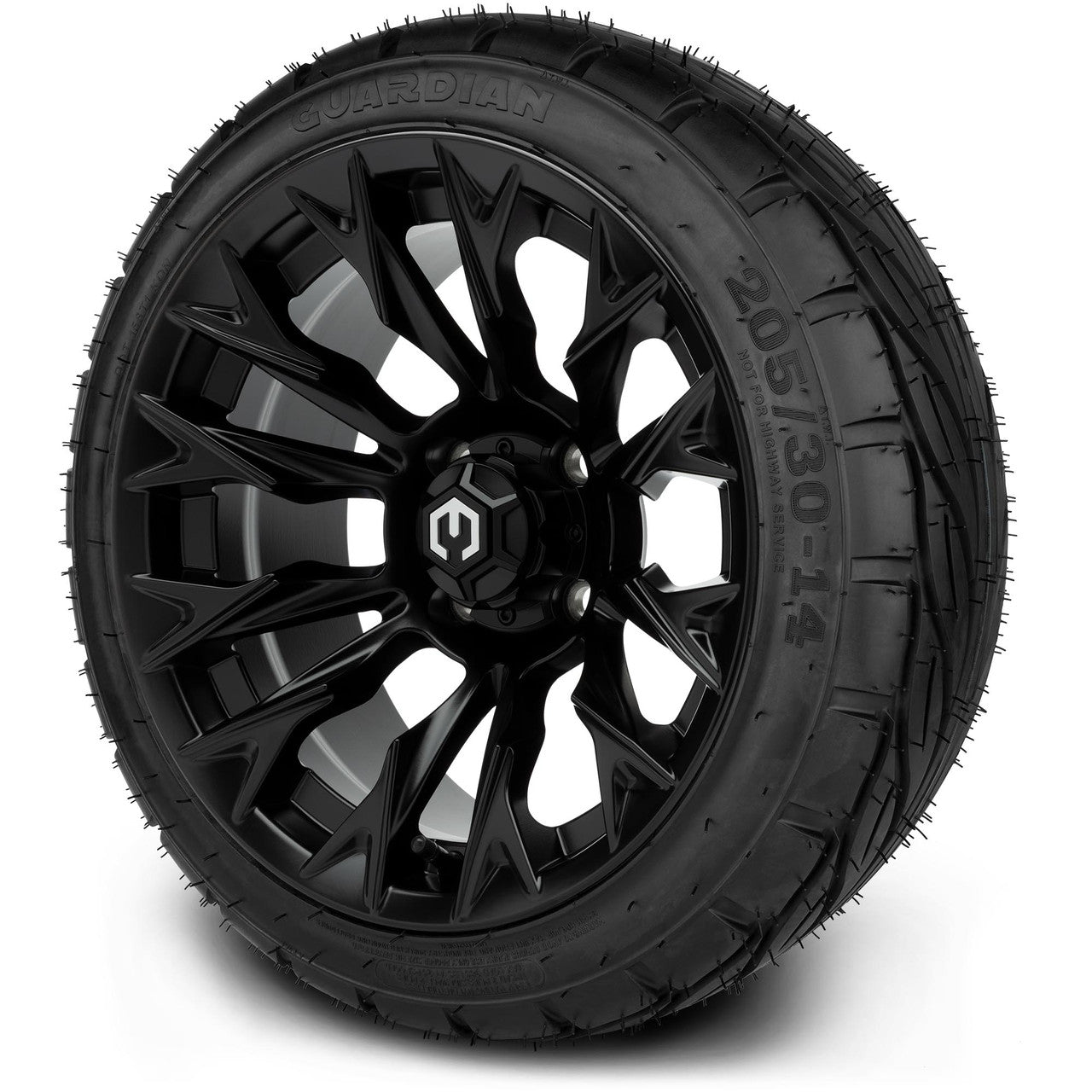 MODZ® 14" Falcon Matte Black Wheels & Street Tires Combo