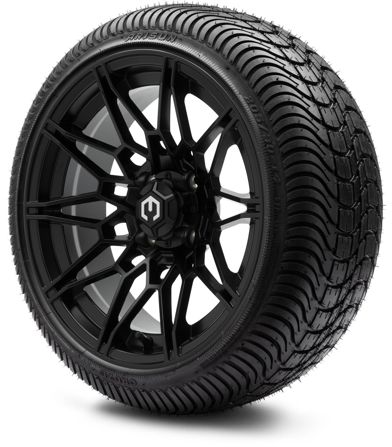 MODZ® 14" Galaxy Matte Black Wheels & Street Tires Combo