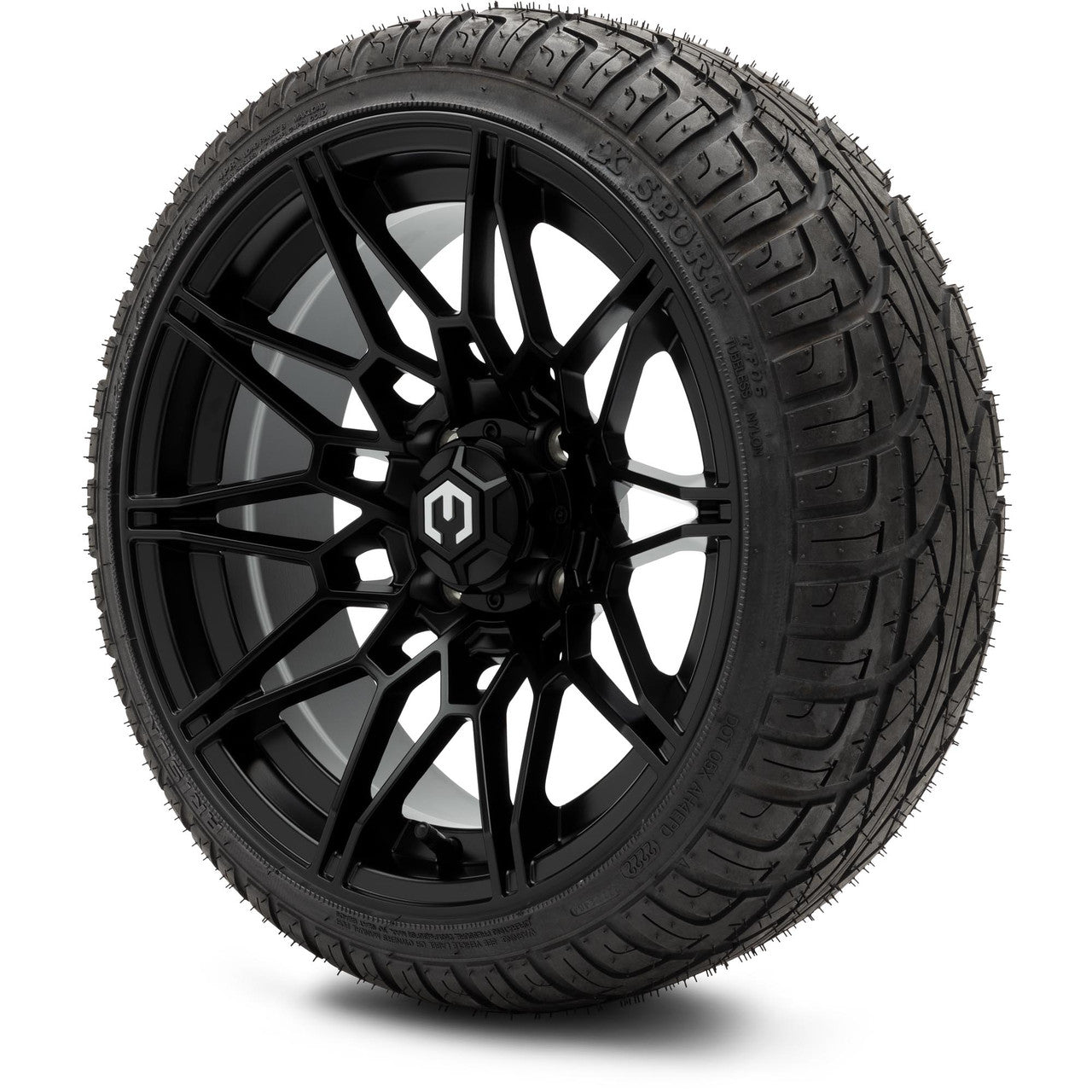 MODZ® 14" Galaxy Matte Black Wheels & Street Tires Combo