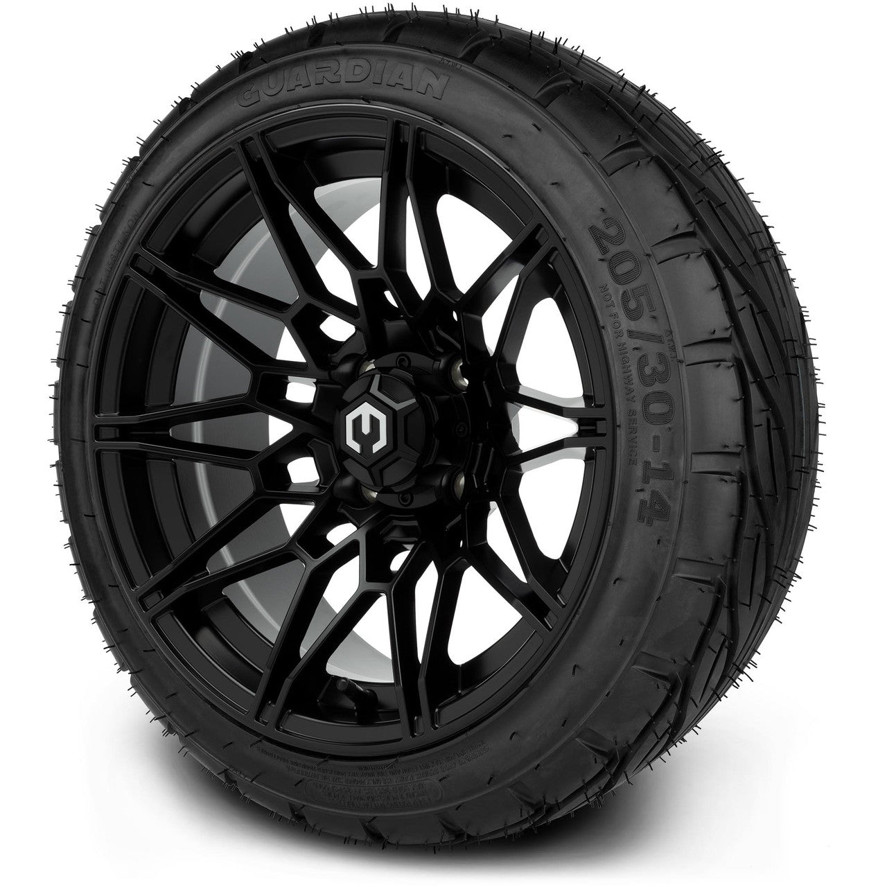 MODZ® 14" Galaxy Matte Black Wheels & Street Tires Combo