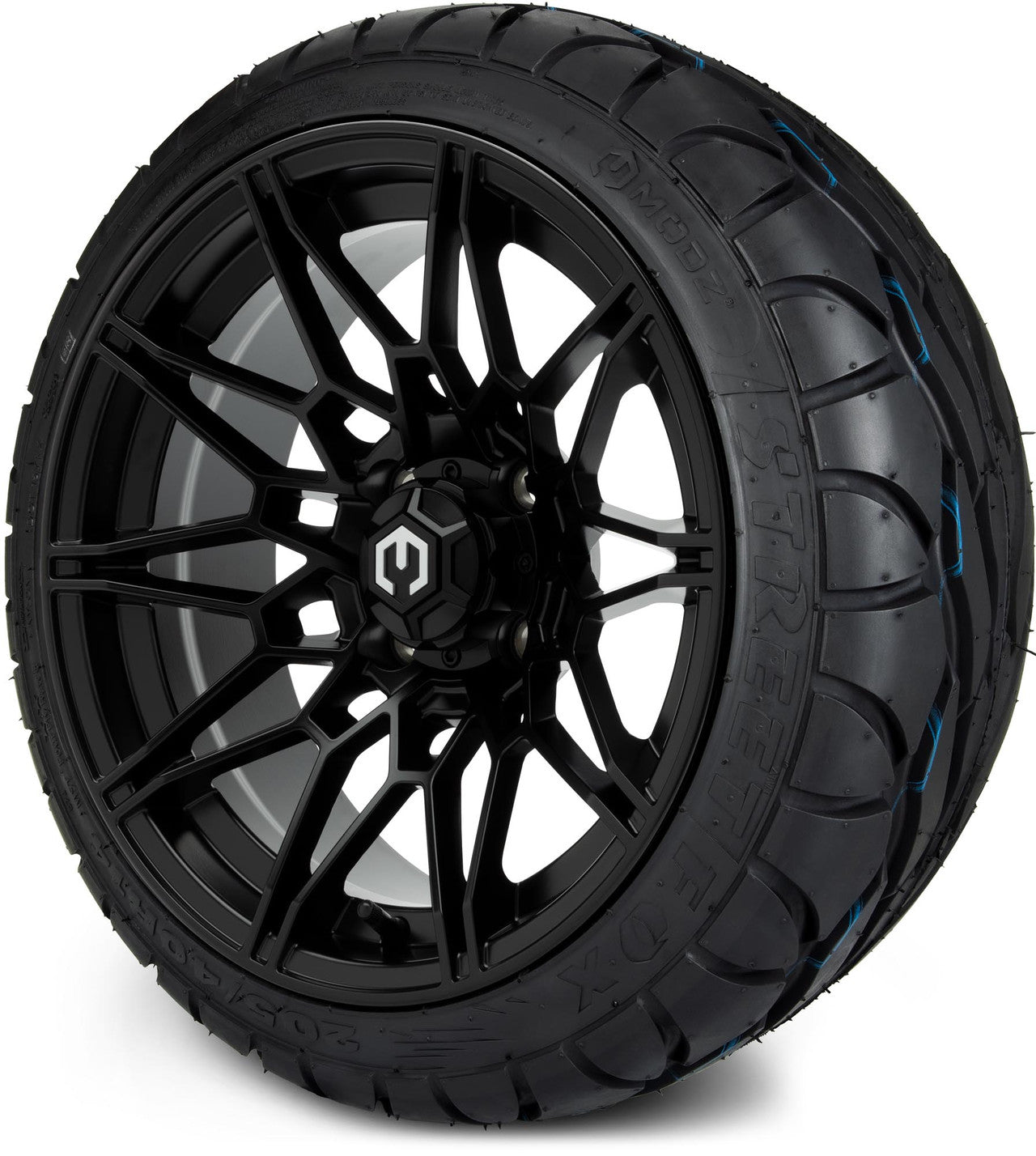 MODZ® 14" Galaxy Matte Black Wheels & Street Tires Combo