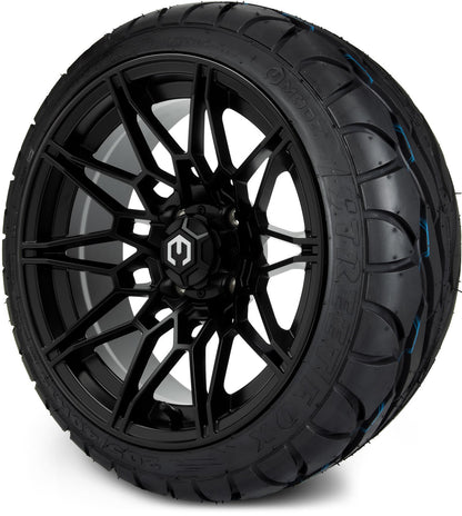 MODZ® 14" Galaxy Matte Black Wheels & Street Tires Combo
