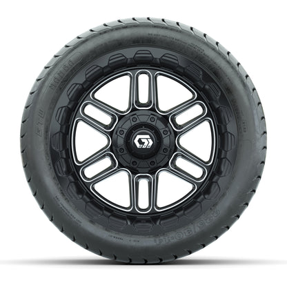 Set of (4) 14 in GTW® Titan Machined & Black Wheels with 225/30-14 Mamba Street Tire