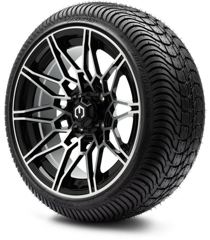 MODZ® 14" Galaxy Machined Black Wheels & Street Tires Combo