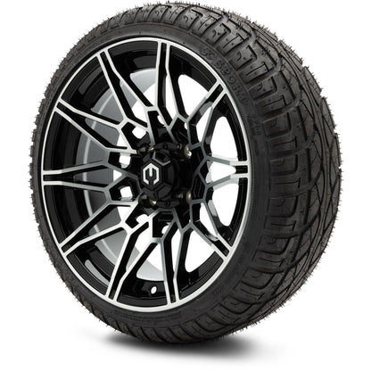 MODZ® 14" Galaxy Machined Black Wheels & Street Tires Combo