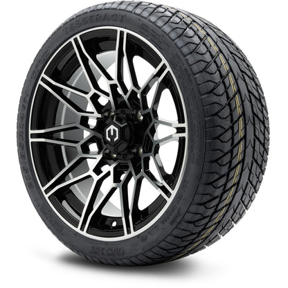 MODZ® 14" Galaxy Machined Black Wheels & Street Tires Combo