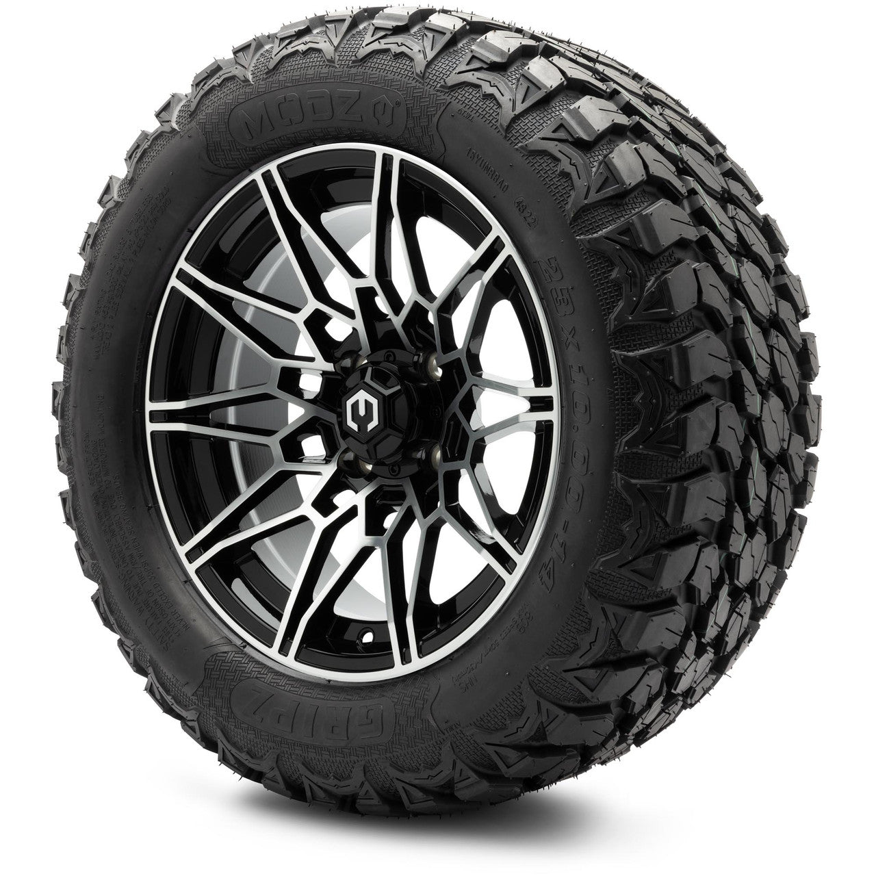 MODZ® 14" Galaxy Machined Black Wheels & Off-Road Tires Combo
