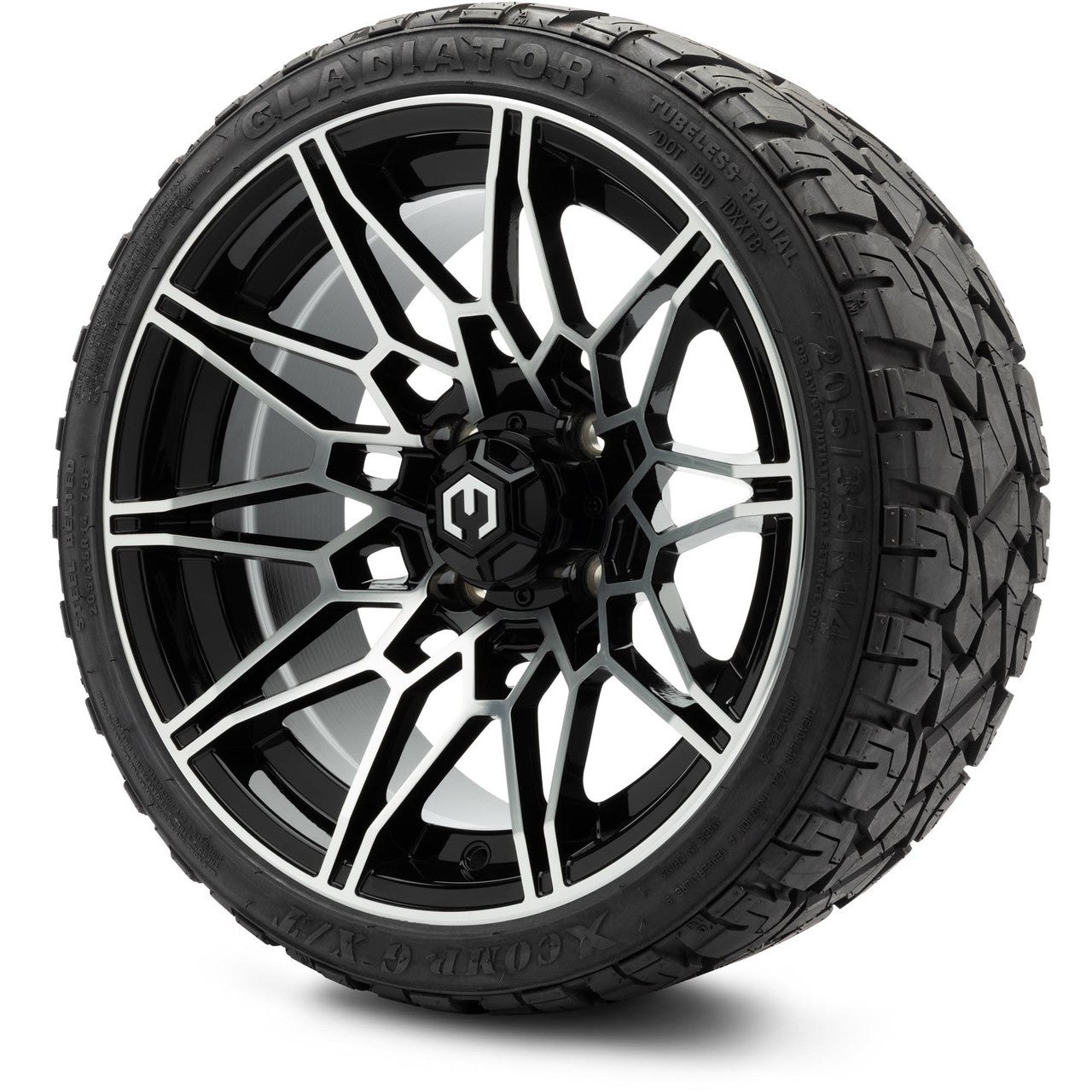 MODZ® 14" Galaxy Machined Black Wheels & Off-Road Tires Combo