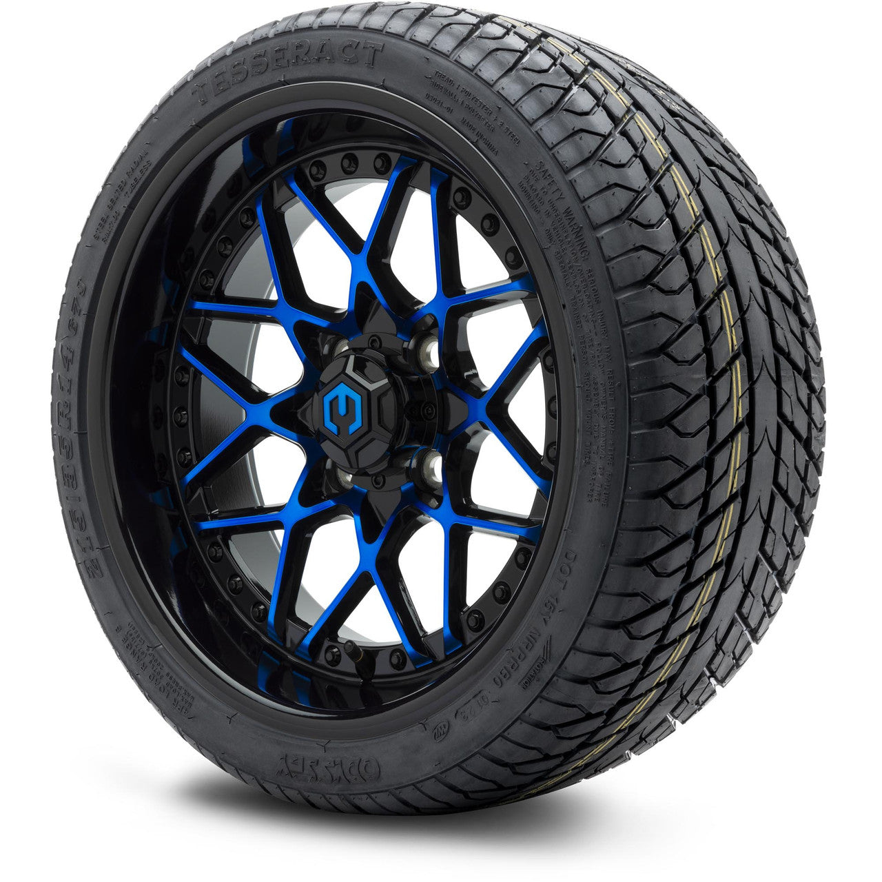 MODZ® 14" Formula Blue and Black Wheels & Street Tires Combo
