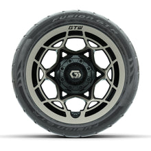 GTW® Nexus Black with Bronze Face 12 in Wheels with 215/40-R12 Fusion GTR Steel Belt Radial Street Tires – Full Set