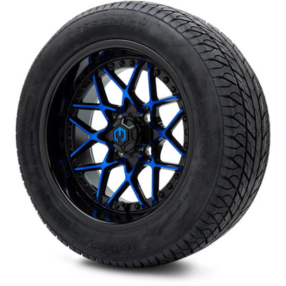 MODZ® 14" Formula Blue and Black Wheels & Street Tires Combo