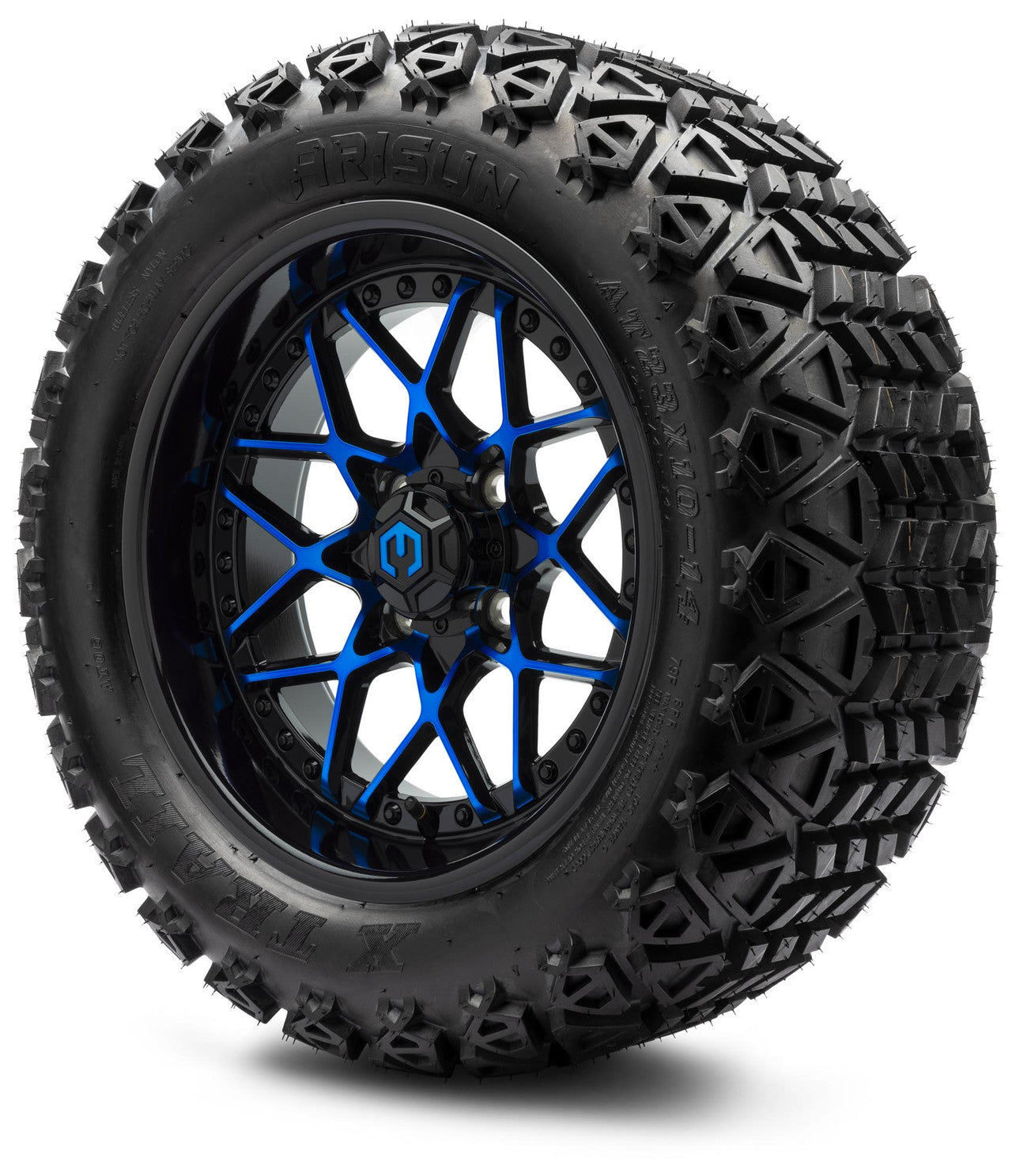 MODZ® 14" Formula Blue and Black Wheels & Off-Road Tires Combo