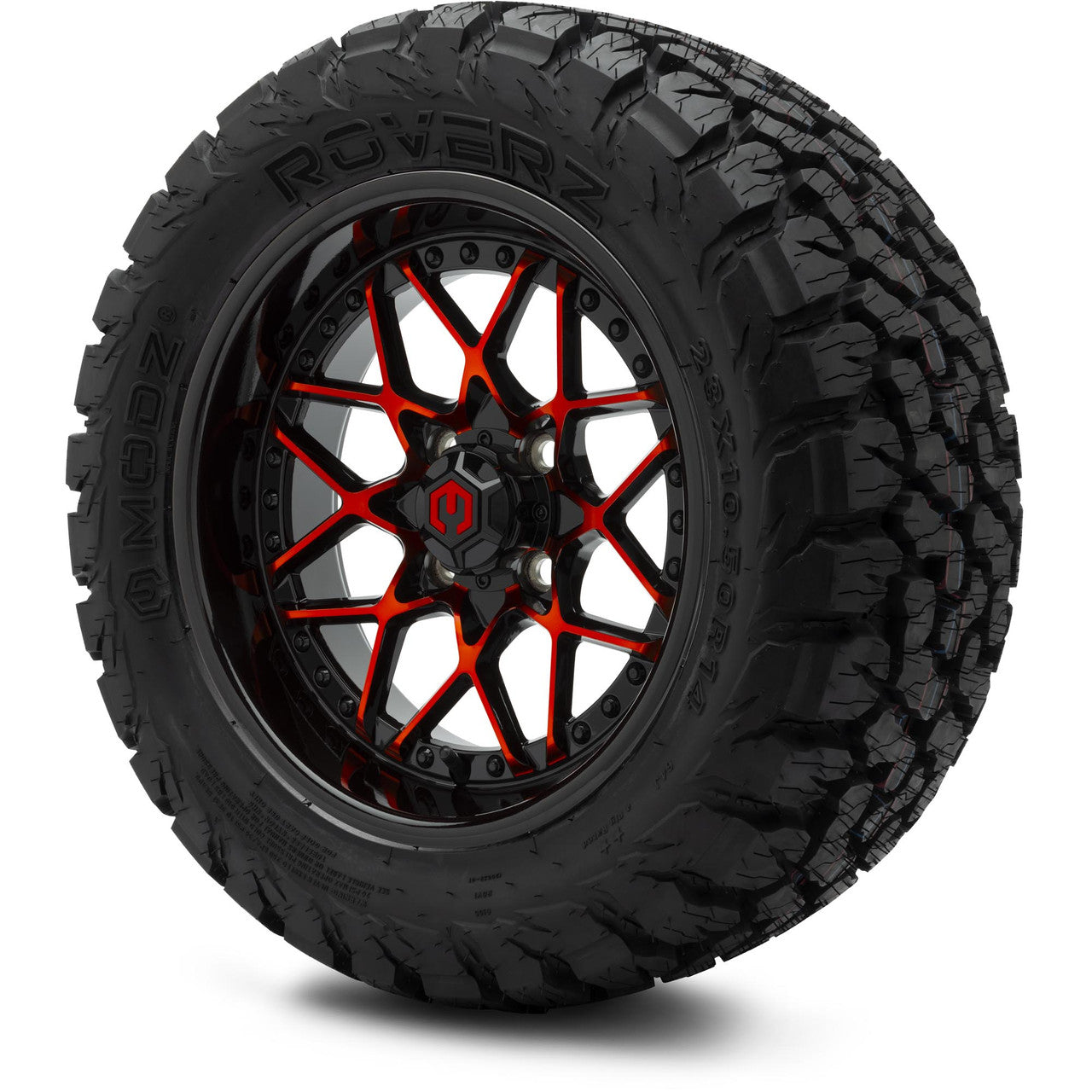 MODZ® 14" Formula Red and Black Wheels & Off-Road Tires Combo