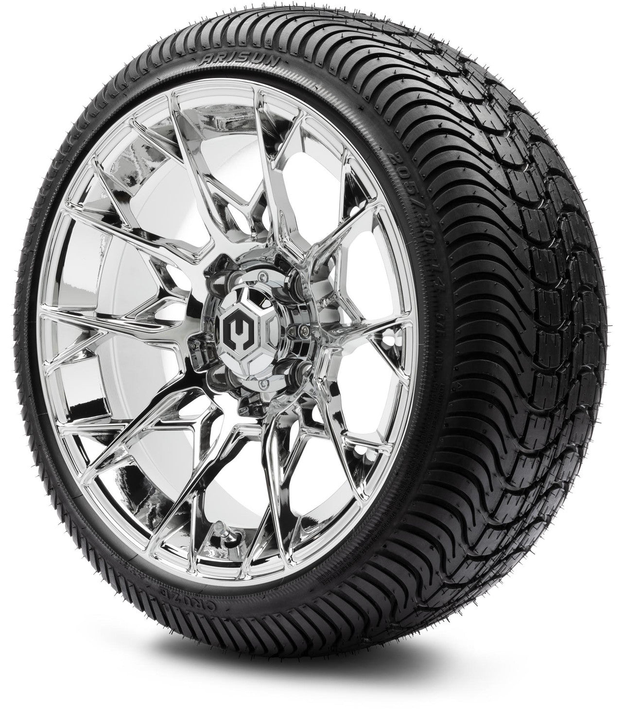 MODZ® 14" Chaos Chrome Wheels & Street Tires Combo