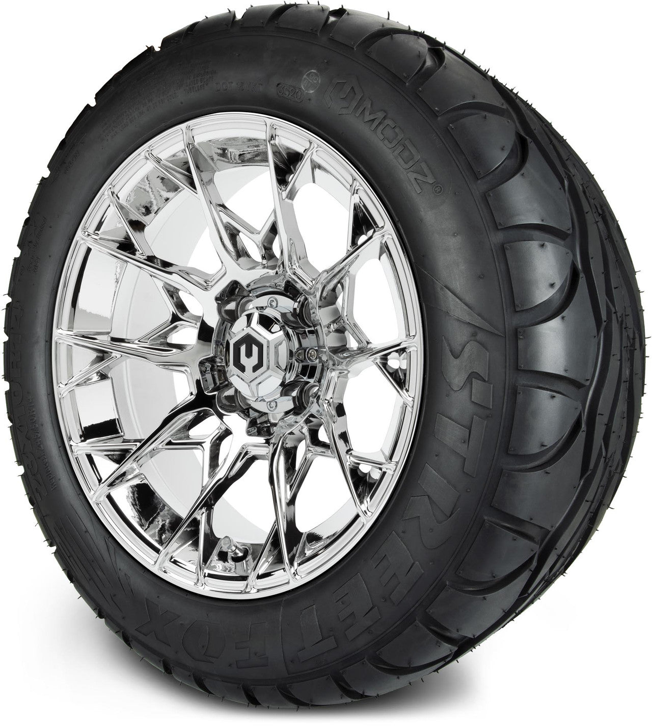 MODZ® 14" Chaos Chrome Wheels & Street Tires Combo