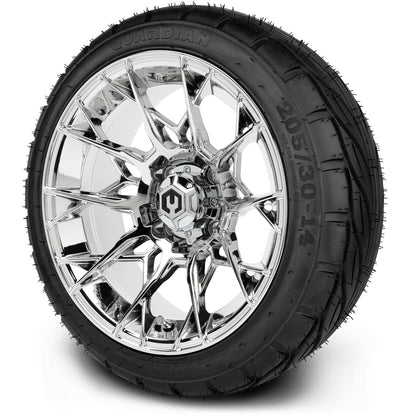 MODZ® 14" Chaos Chrome Wheels & Street Tires Combo