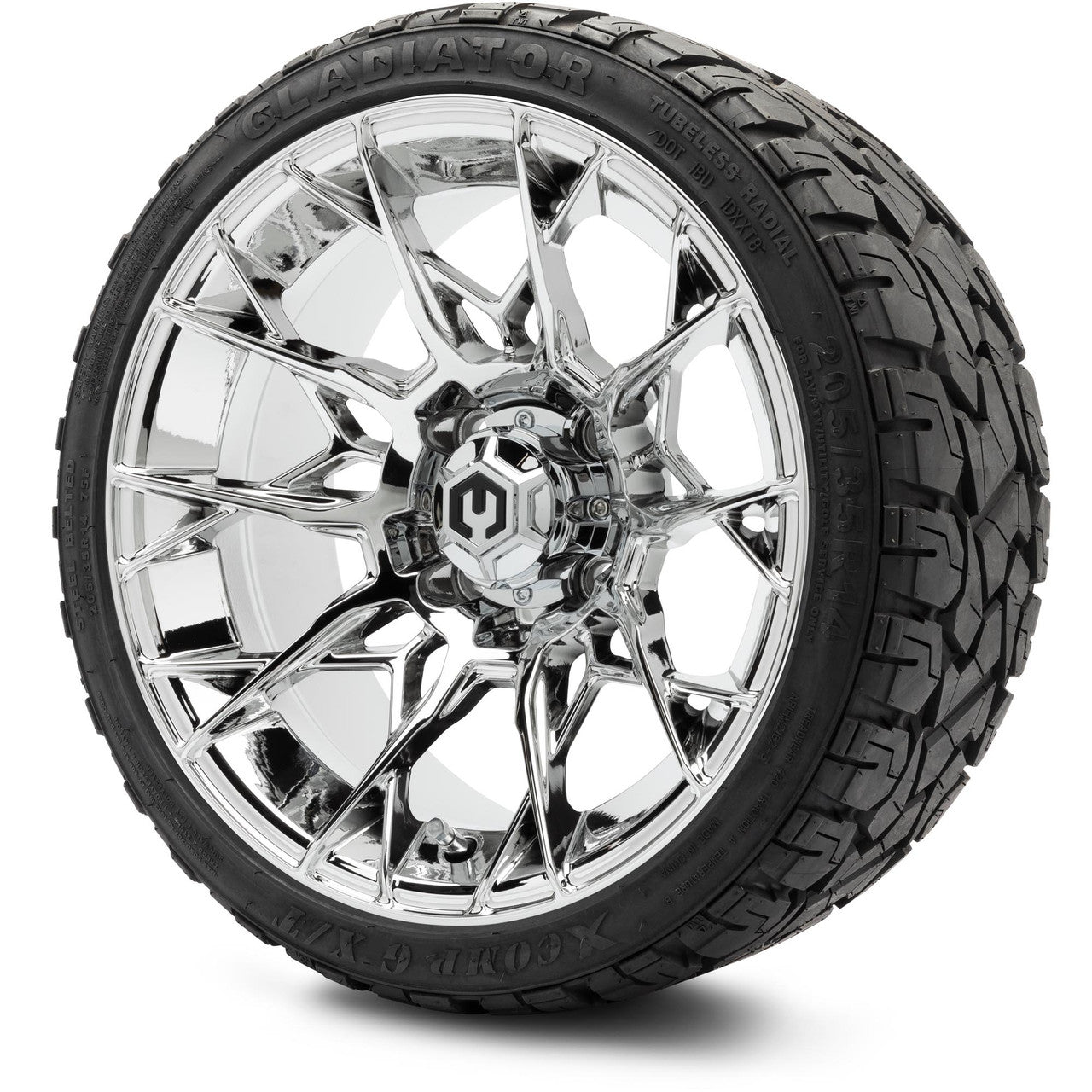 MODZ® 14" Chaos Chrome Wheels & Off-Road Tires Combo