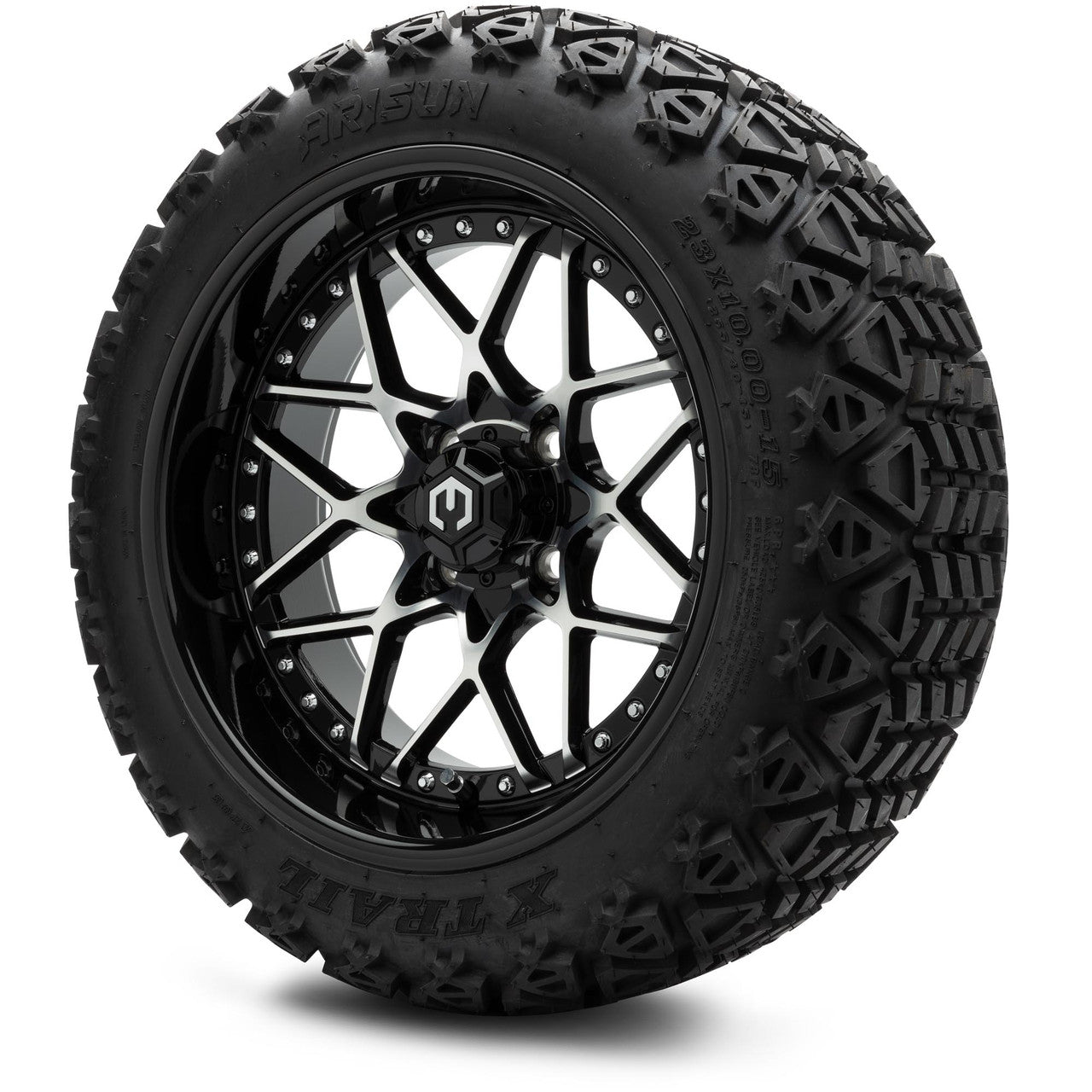 MODZ® 15" Formula Machined Black Wheels & Off-Road Tires Combo