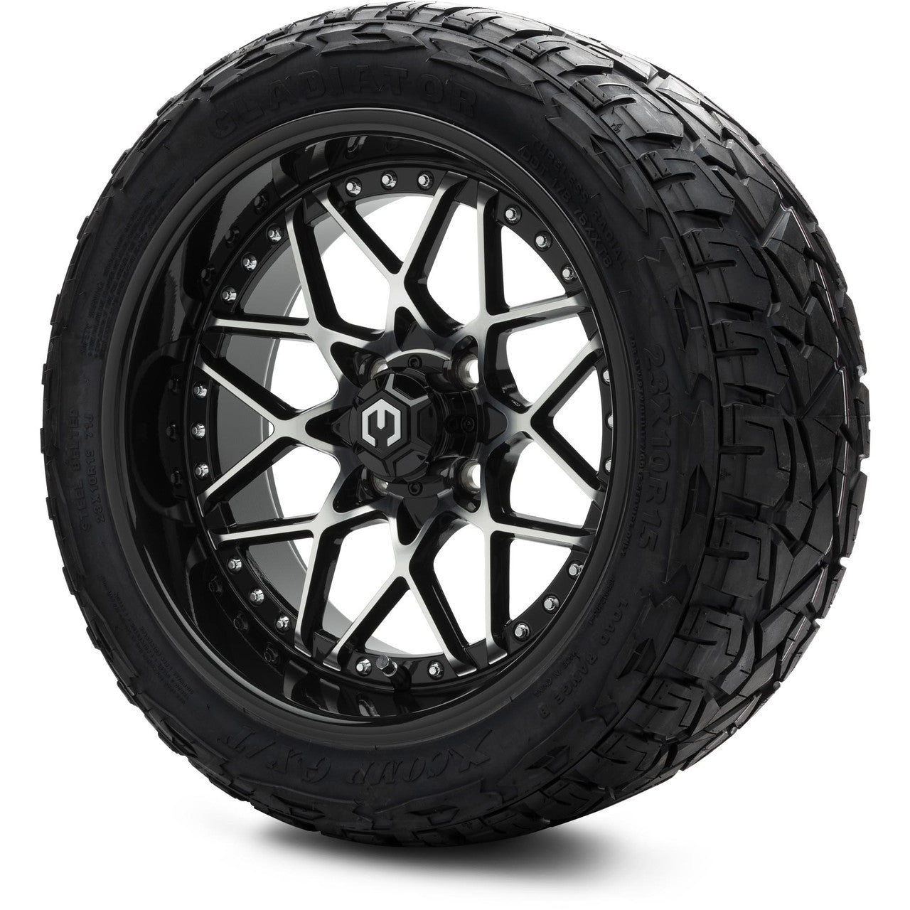 MODZ® 15" Formula Machined Black Wheels & Off-Road Tires Combo