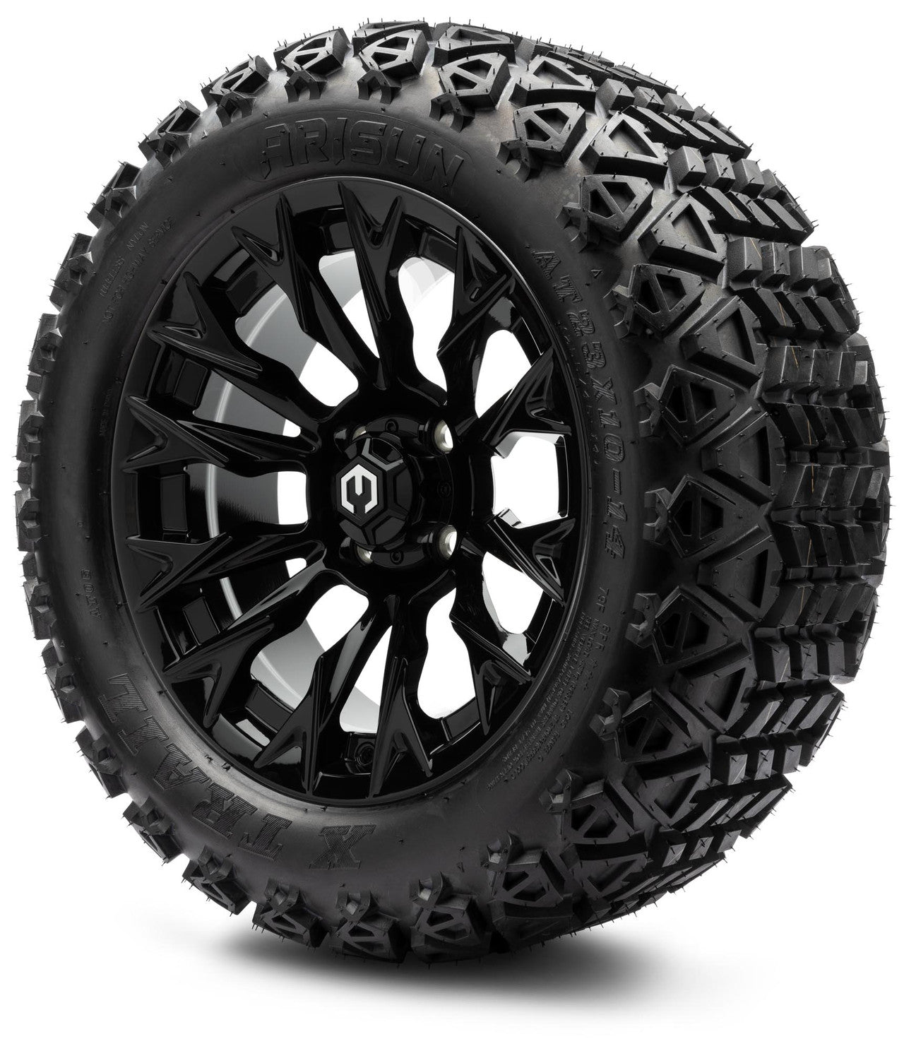 MODZ® 14" Falcon Glossy Black Wheels & Off-Road Tires Combo