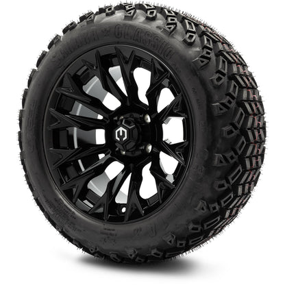 MODZ® 14" Falcon Glossy Black Wheels & Off-Road Tires Combo