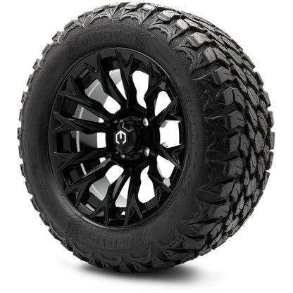 MODZ® 14" Falcon Glossy Black Wheels & Off-Road Tires Combo