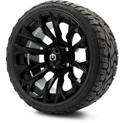 MODZ® 14" Falcon Glossy Black Wheels & Off-Road Tires Combo