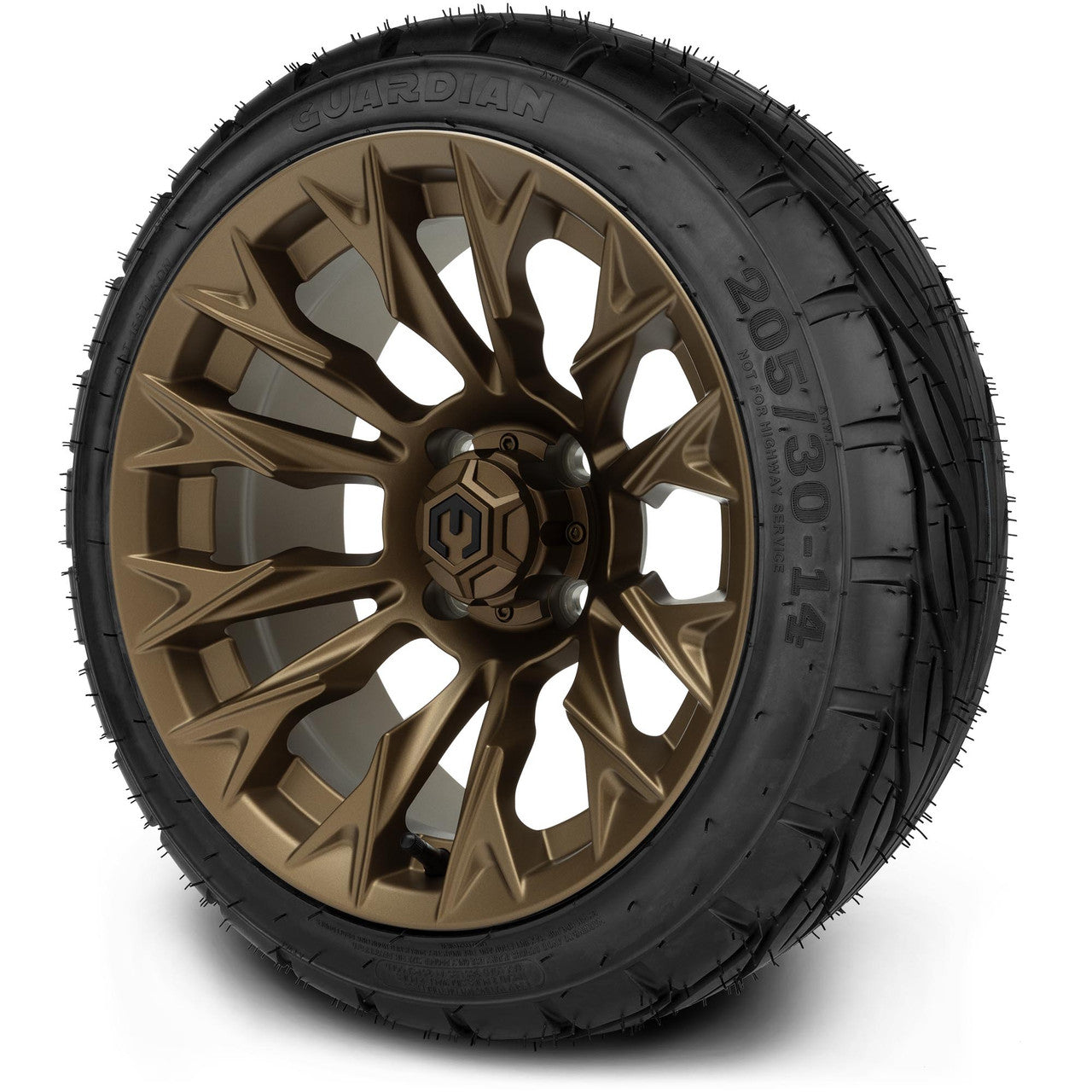 MODZ® 14" Falcon Matte Bronze Wheels & Street Tires Combo